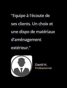 Avis client sur l'entreprise BO Matériaux, particuliers et professionnels