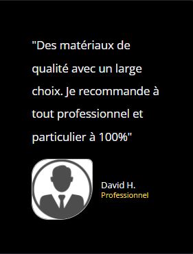 Avis client sur l'entreprise BO Matériaux, particuliers et professionnels