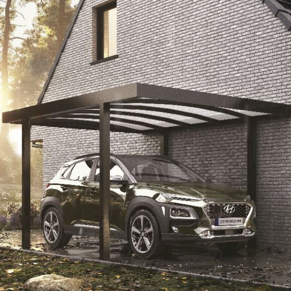 Carport ouvert noir de chez exteriorliving